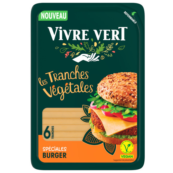 VIVRE VERT TRANCHES VÉGÉTALES SPÉCIALES BURGER  
 code EAN 3665501000705 