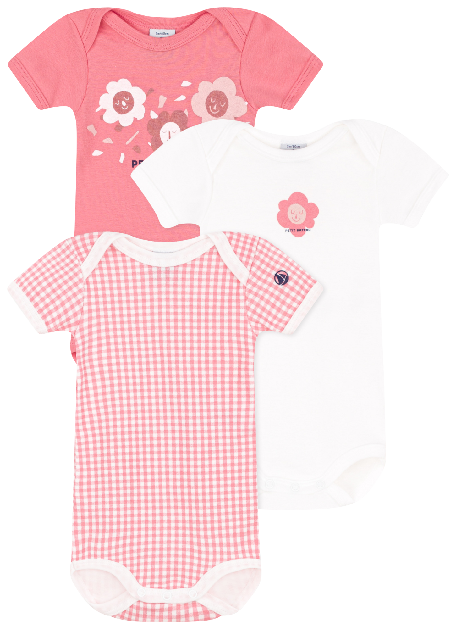 LOT DE 3 BODIES MANCHES COURTES OU MANCHES LONG...