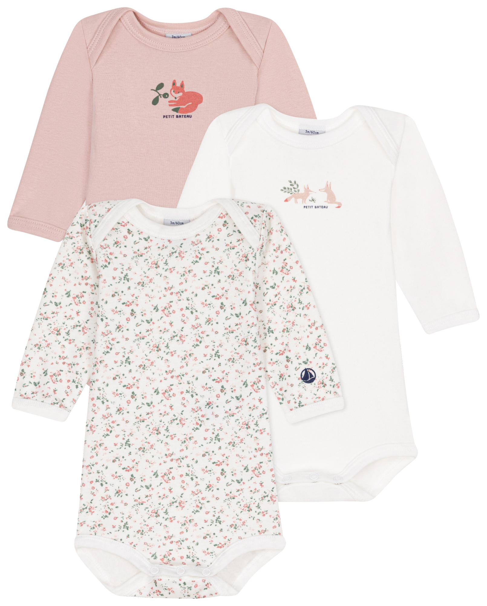 LOT DE 3 BODIES MANCHES LONGUES OU MANCHES COUR...