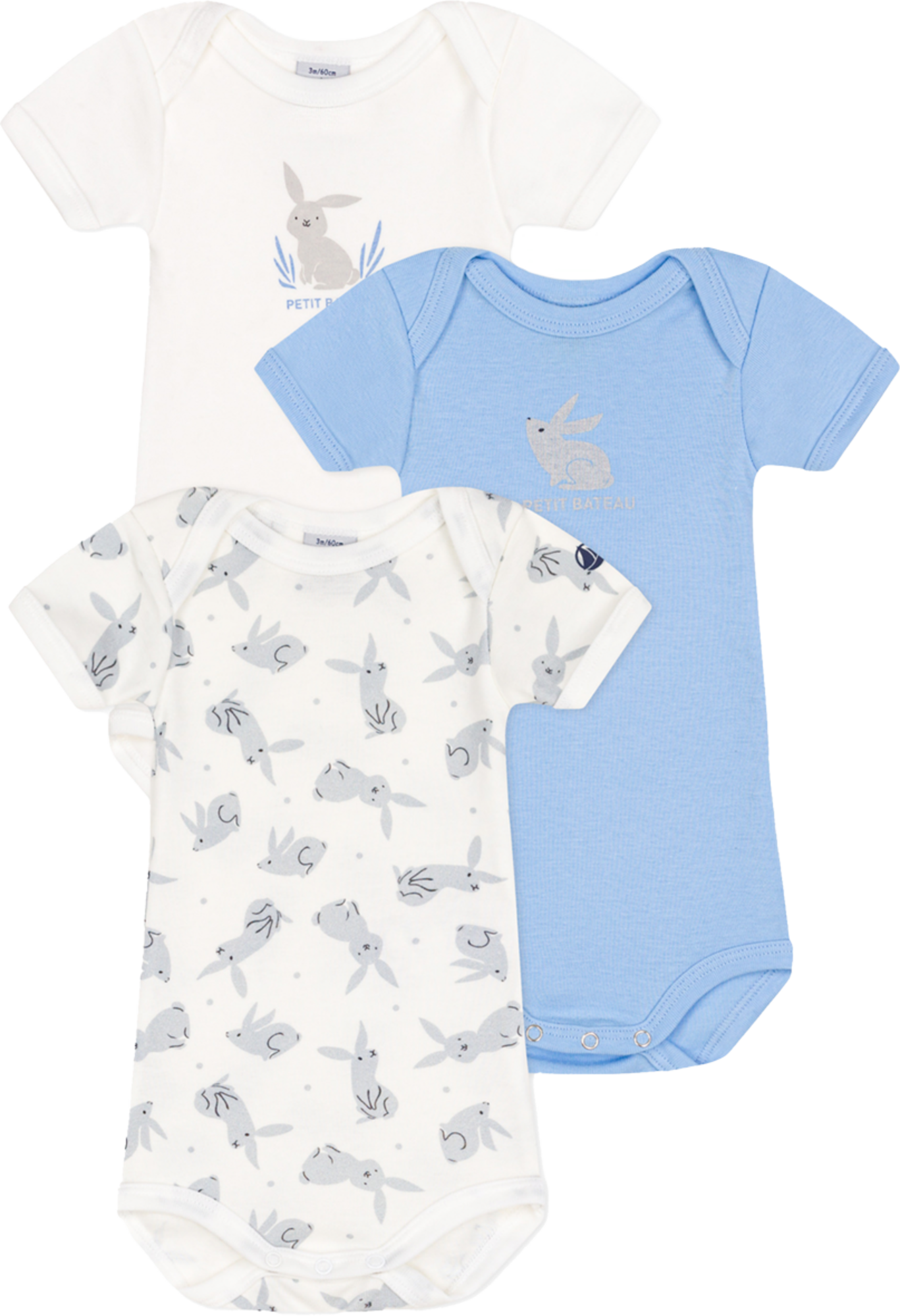 LOT DE 3 BODIES MANCHES COURTES OU MANCHES LONG...