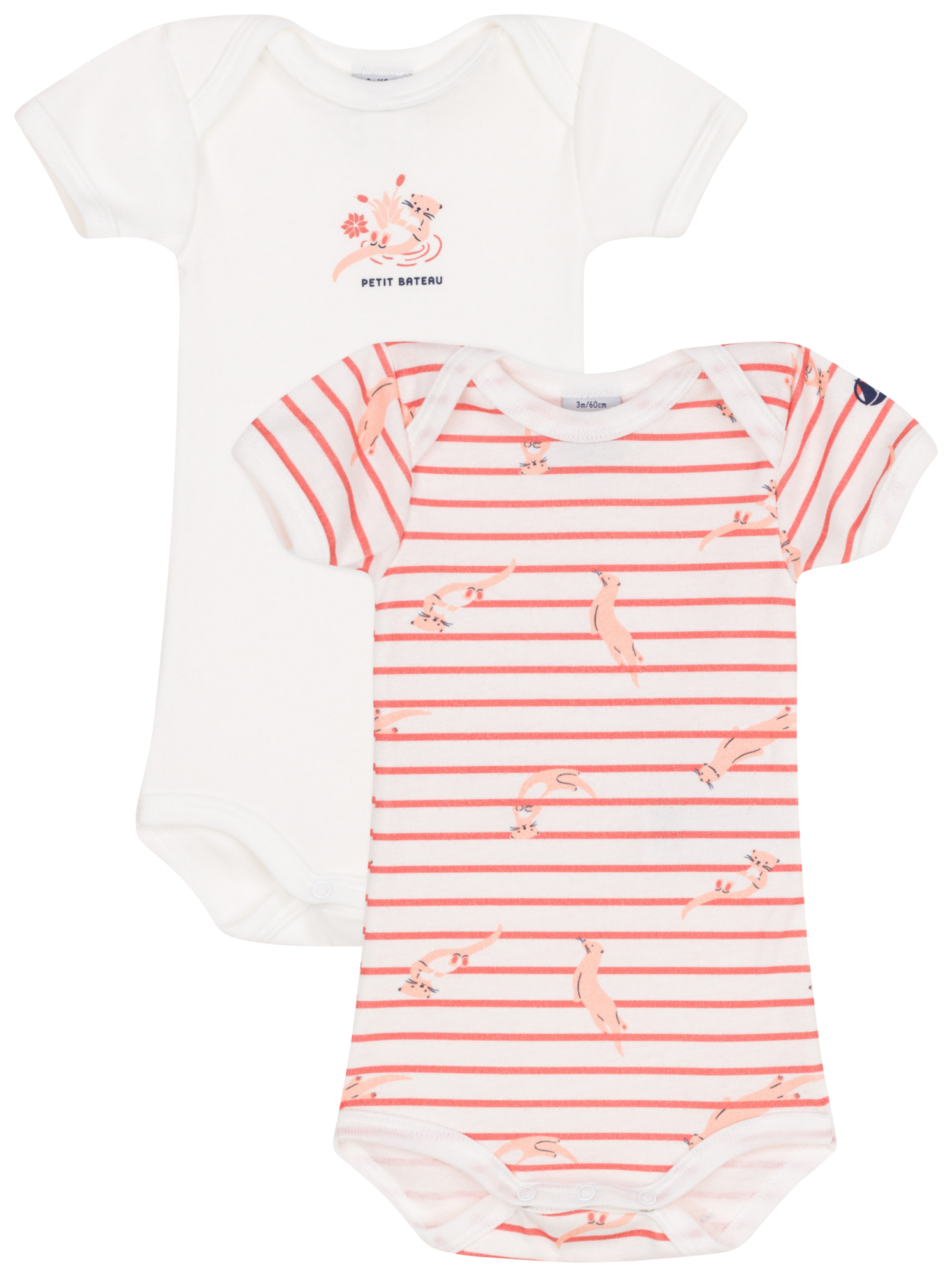 LOT DE 2 BODIES MANCHES COURTES BIO BEBE