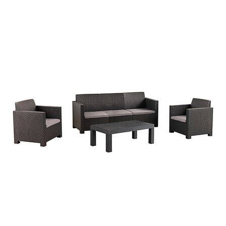 Salon de jardin 5 places MATERA Gris Polypropylène