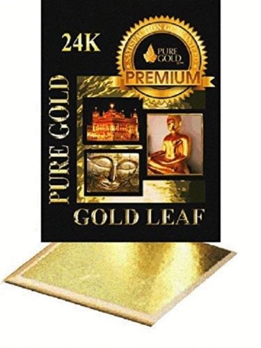 Lot de 10 feuilles 8 cm imitation feuille d'or ...