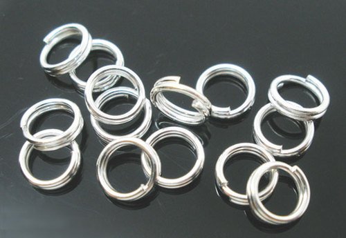 200 x plaqué argent boucles doubles ANNEAUX OUV...