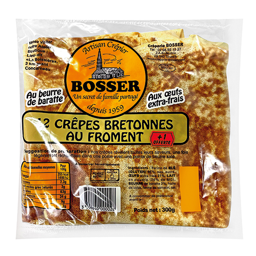 BOSSER 12 CRÊPES BRETONNES AU FROMENT code EAN 3698003 