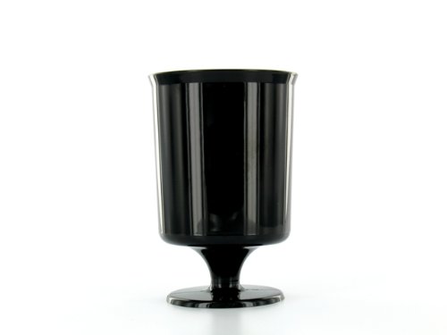 10 verres à pied plastique jetables noir