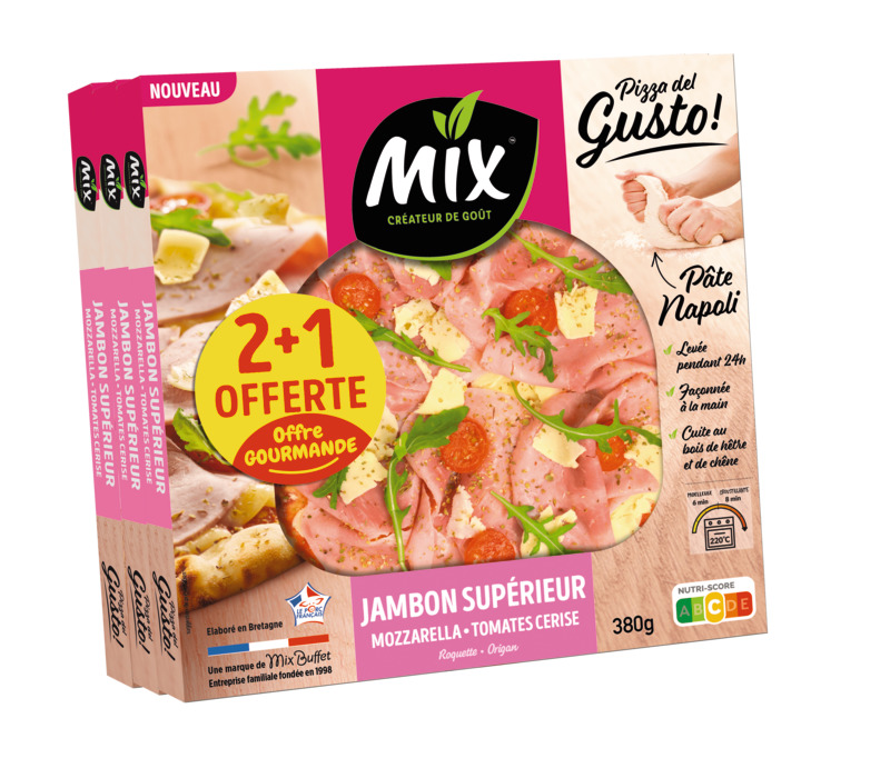 PIZZA GUSTO  JAMBON SUP, MOZZA, TOMATE CERISE, ...