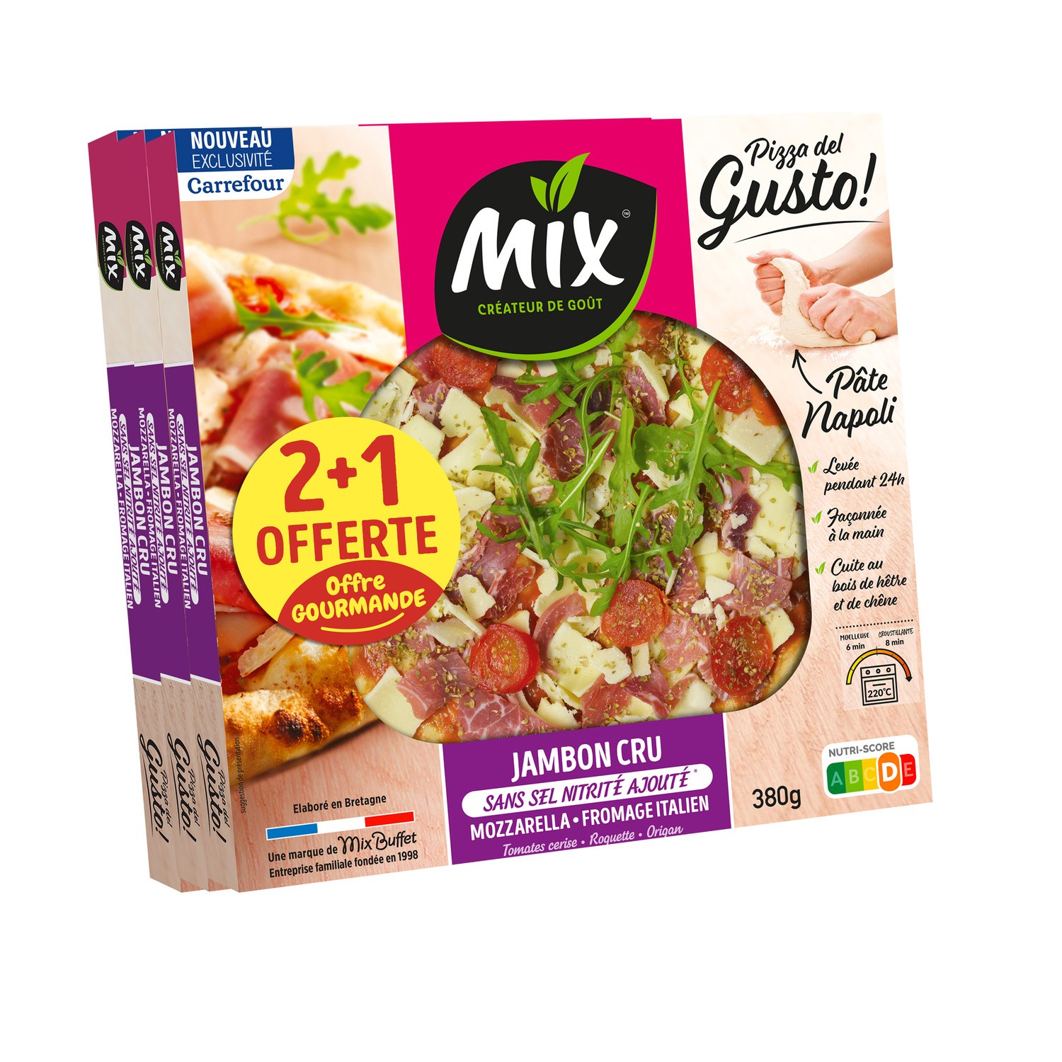 Pizza jambon cru MIX