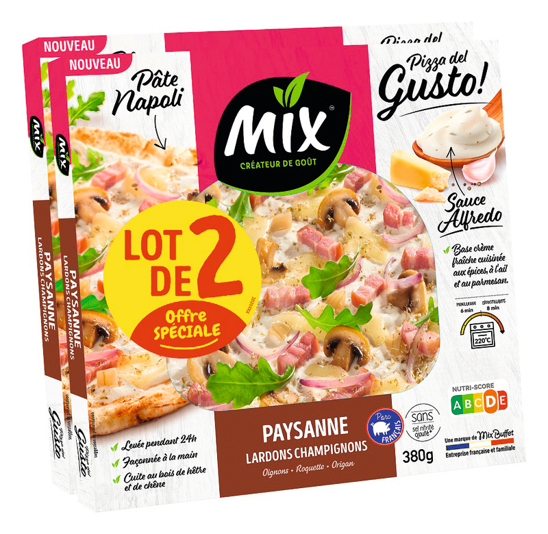 PIZZAS DEL GUSTO  PAYSANNE -  LARDONS - CHAMPIG...