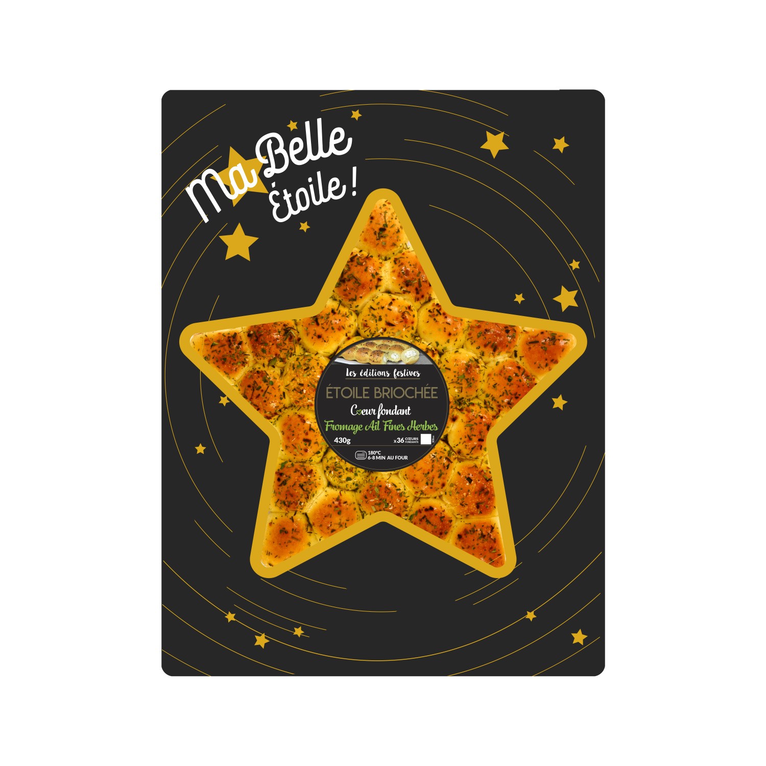 Etoile festive cœur fondant ail et fines herbes...