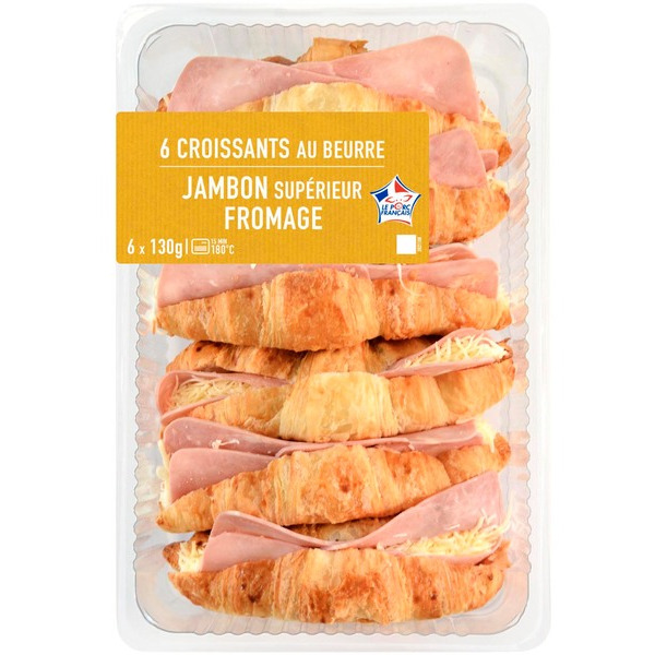  6 croissants jambon fromage code EAN 3700009278246 
