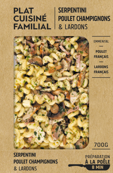 SERPENTINI POULET, CHAMPIGNONS, LARDONS 3700009281765 SERPENTINI POULET, CHAMPIGNONS, LARDONS 3700009281765