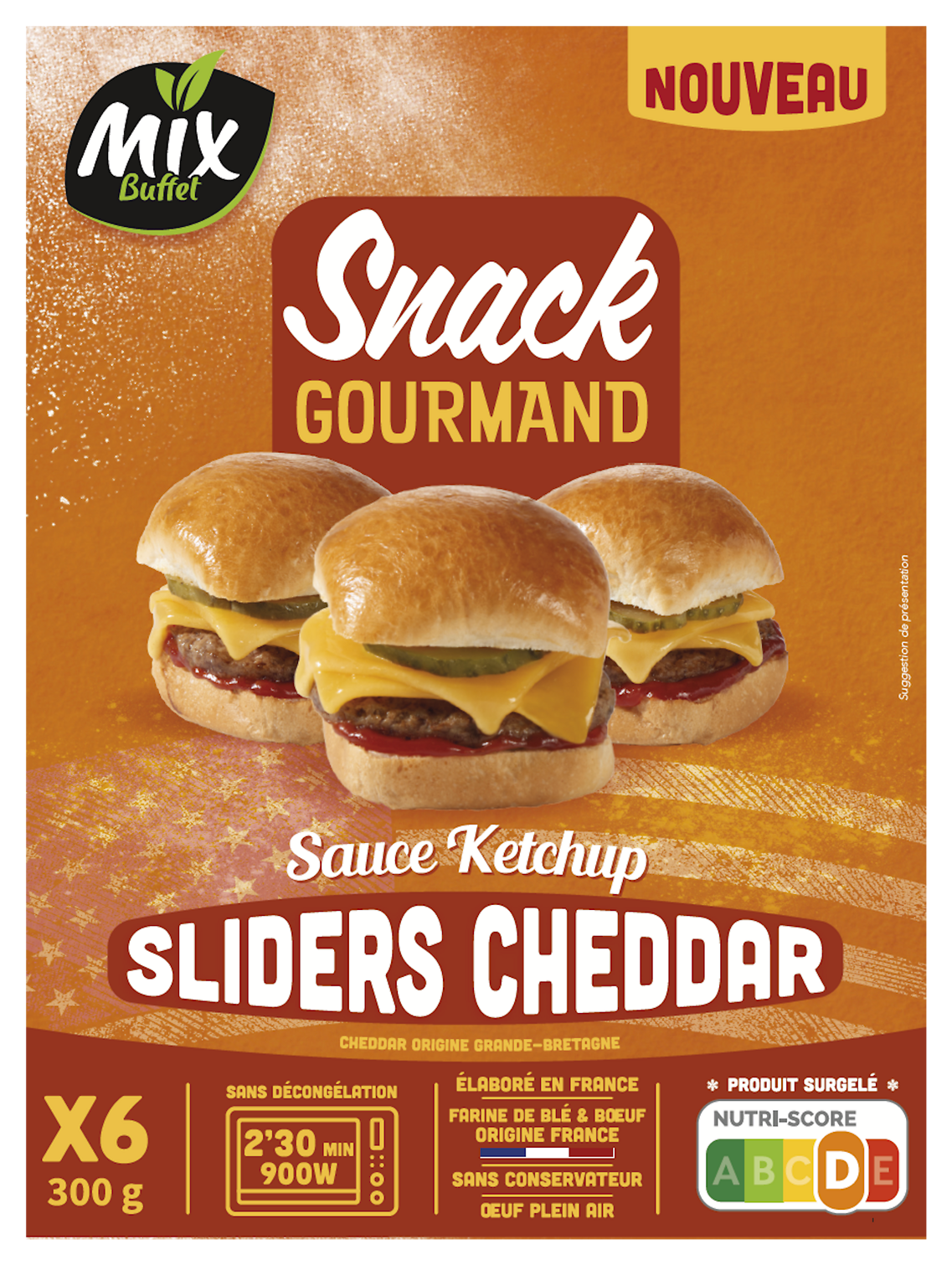  SLIDERS SURGELES MIX BUFFET code EAN 3700009282588 