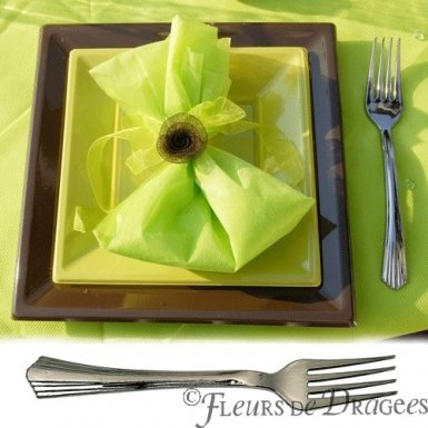 50 fourchettes de 17.5 cm en PVC rigide aspect ...