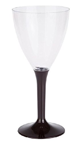 10 verres à vin 13 cl en PVC rigide avec pied n...