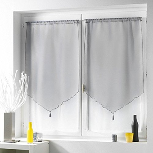 144.so.90 tulipe paire de voilages passe tringl...