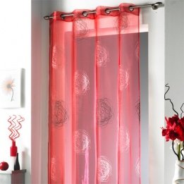 555.ro voilage à œillets cachou rouge 1 x 140 x...