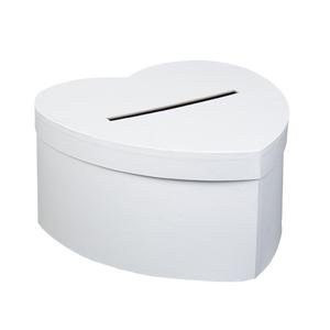 Urne cartonnée coeur blanc 25 cm