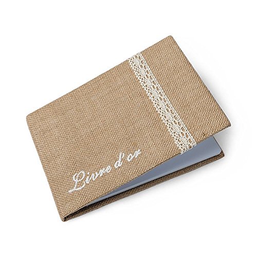 Livre d'or jute et dentelle