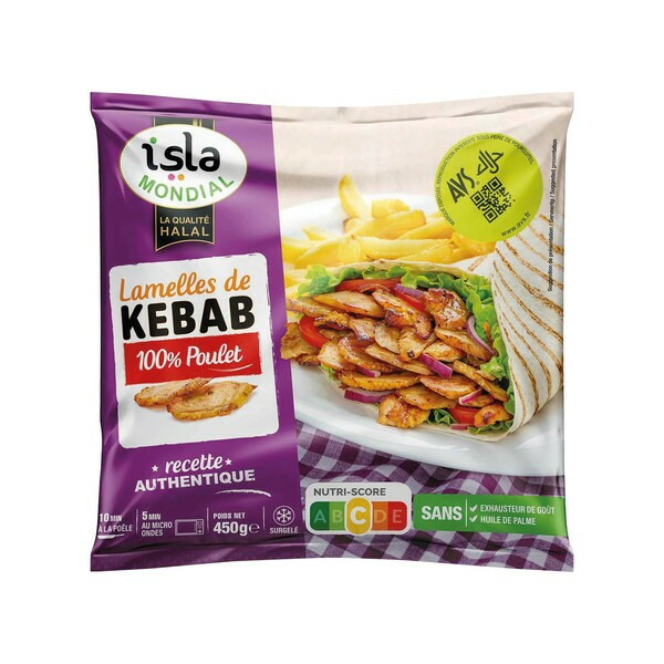Lamelles de Kebab Halal surgelées