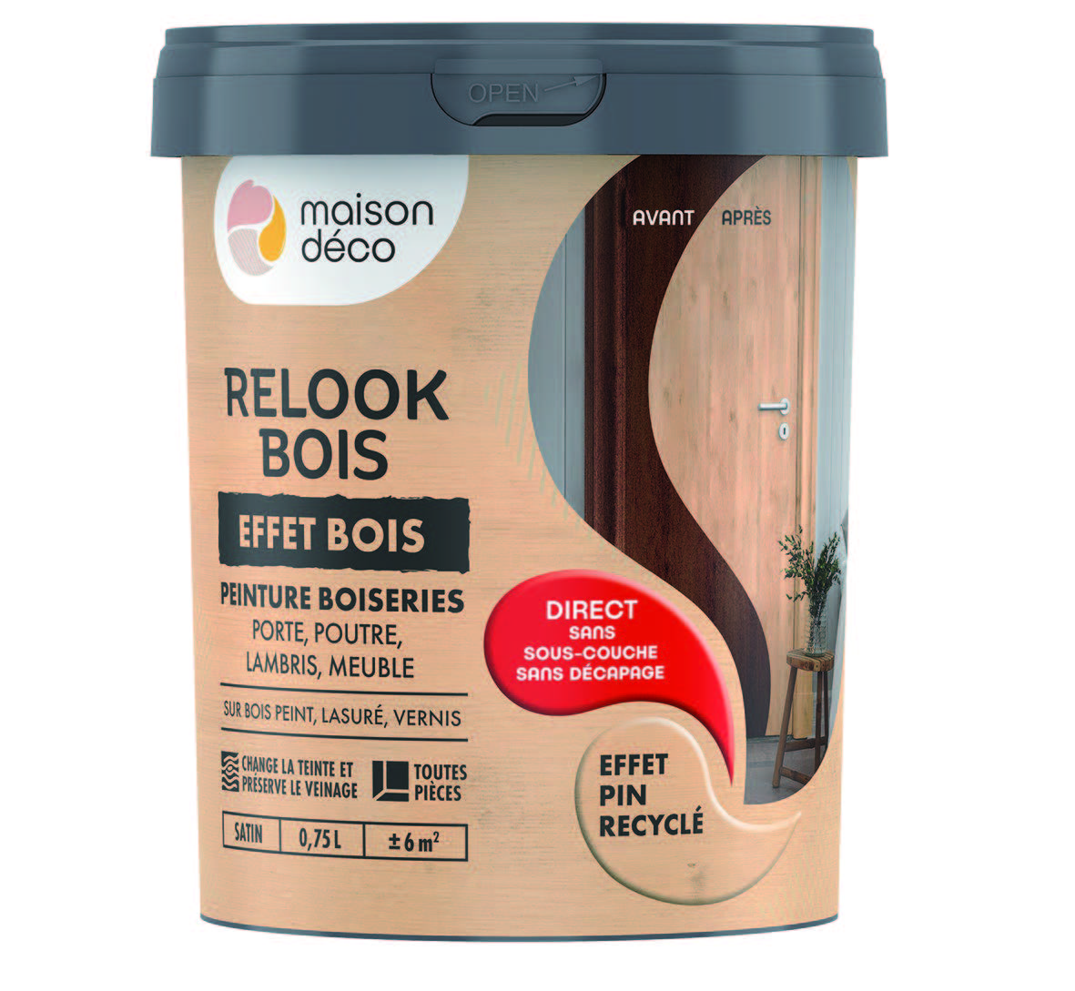 MAISON DÉCO PEINTURE BOISERIES 0,75 L code EAN 3700098217393 