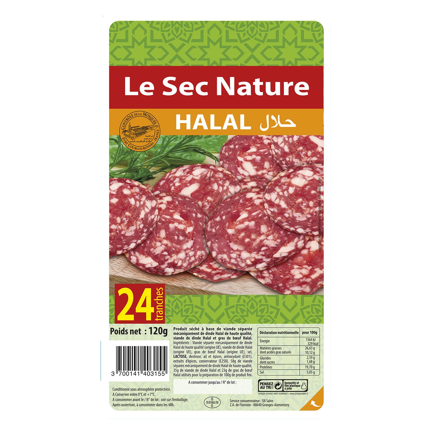 Saucisson le sec de nature 