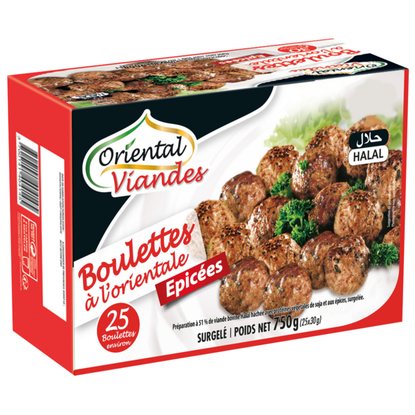 ORIENTAL VIANDES Boulettes à l'orientale Halal surgelées code EAN 3700141404145 