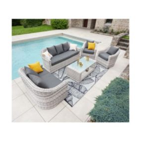  Salon de jardin 7 places en Aluminium coloris gris perle code EAN 3700156629953 