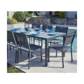  Ensemble repas de jardin  8 places en  gris anthracite code EAN 3700156630713 