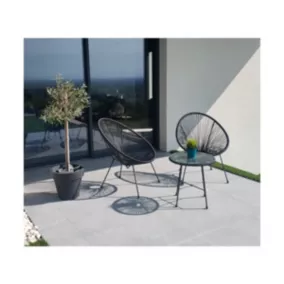  Salon de jardin 2 places en  acier coloris noir code EAN 3700156644260 
