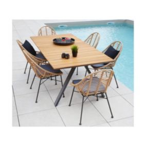  Ensemble repas de jardin  8 places en  gris anthracite code EAN 3700156645786 