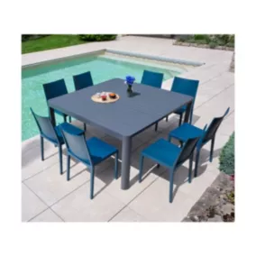  Ensemble repas de jardin  8 places en  bleu pétrole code EAN 3700156650315 