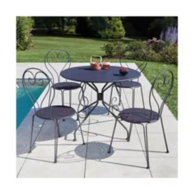  Ensemble repas de jardin  4 places en  gris anthracite code EAN 3700156659332 