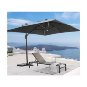  Parasol déporté 3x3m en aluminium - coloris gris anthracite code EAN 3700156672911 