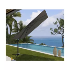  Parasol déporté 3x3m en aluminium - coloris  gris anthracite code EAN 3700156676520 