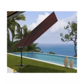  Parasol déporté 3x3m en aluminium - coloris  bordeaux code EAN 3700156676537 