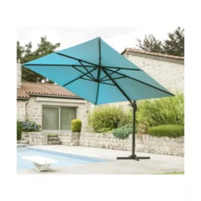  Parasol déporté 3x3m en aluminium - coloris  bleu canard code EAN 3700156676544 