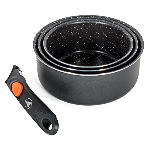 - set de 3 casseroles 16/18/20 cm + poignée amo...