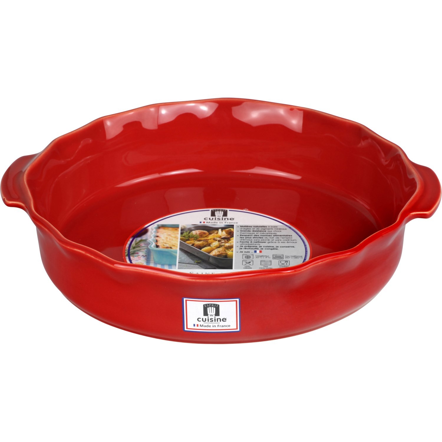 Plat rond 32 cm, rouge cerise ESPRIT DE CUISINE