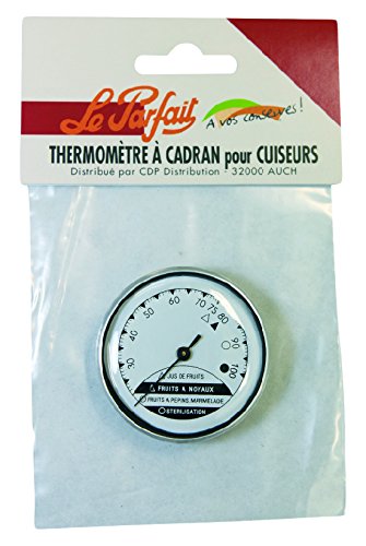 2423 thermomètre à cadran verre/métal argent/bl...