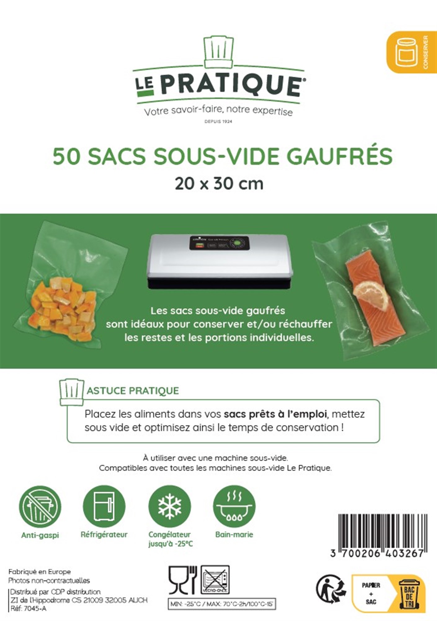 SACS SOUS VIDE GAUFRÉS