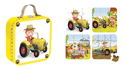 - j02886 - valisette 4 puzzles tracteur peter