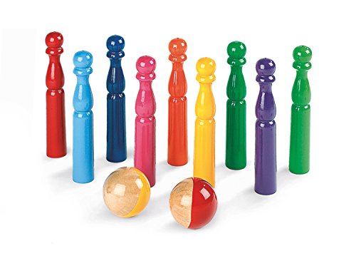 - j03011 - 9 quilles arc en ciel 19 cm