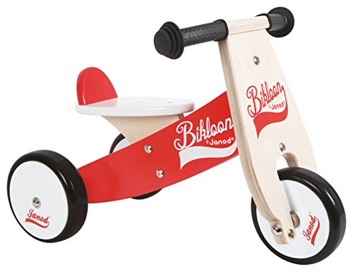 - j03261 - porteur bikloon bois rouge/ blanc