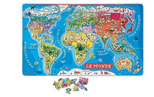 - j05500 - puzzle monde magnétique 92 pcs