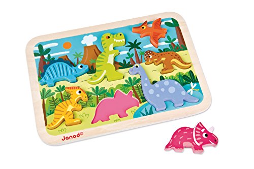 - j07054 - chunky puzzle bois dinosaures 7 pcs