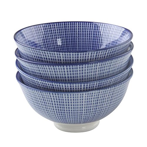 FINLANDEK - SALLE A MANGER FINLANDEK Lot de 4 bols Japonais grain de riz Turksa Ø 12 cm bleu et blanc 3700233747471 (3700233747471)