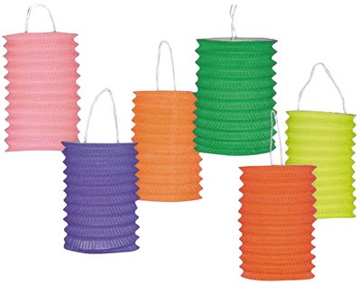 Lampion Cylindrique 13cm Uni Coloris Assortis -...