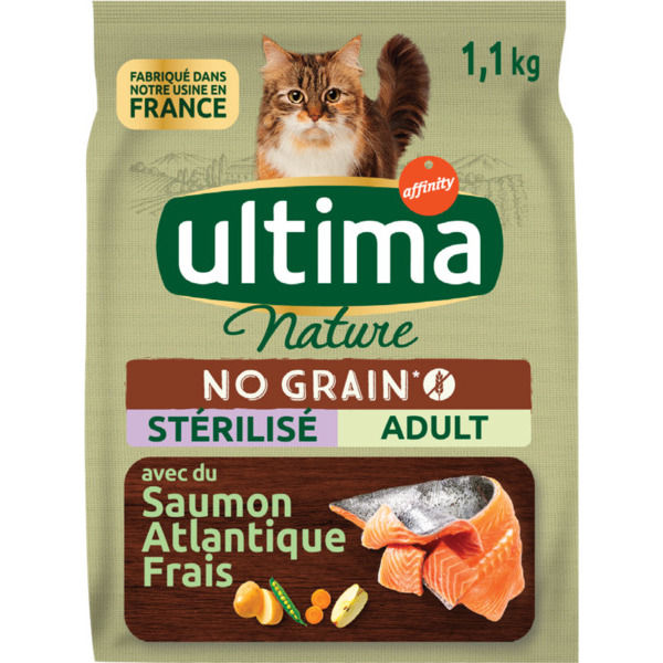 CROQUETTES CHAT  ADULTE STÉRILISÉ NO GRAIN SAUMON
