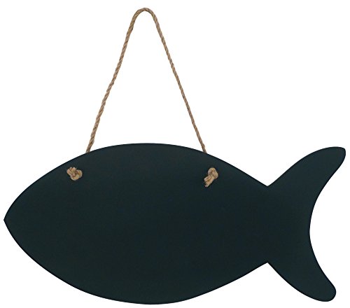 594 ardoise poisson bois noir 32 x 16 x 1 cm